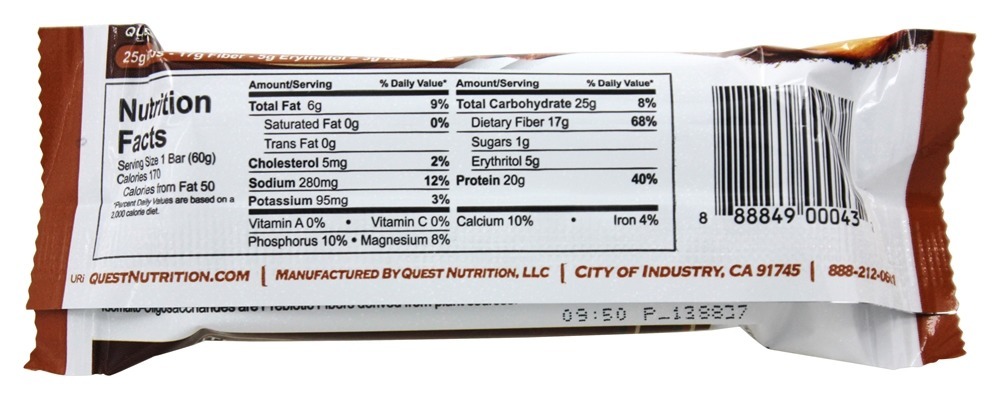 Bar de Proteína da Quest Bar Box Rolo de Canela - 12 Barras Quest Nutrition - Imagem 6