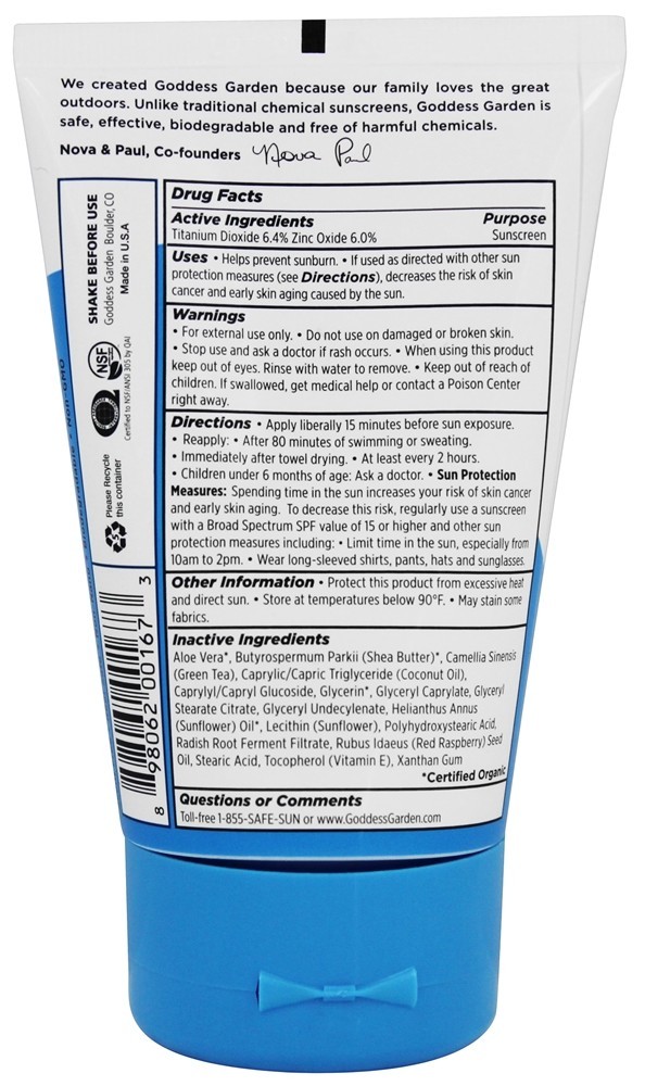 Protetor solar Sport Natural 30 SPF - 3.4 fl. oz. Goddess Garden - Imagem 2