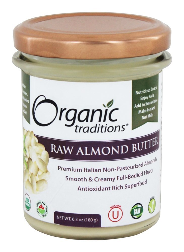 Manteiga De Amêndoa Crua - 6.3 oz. Organic Traditions