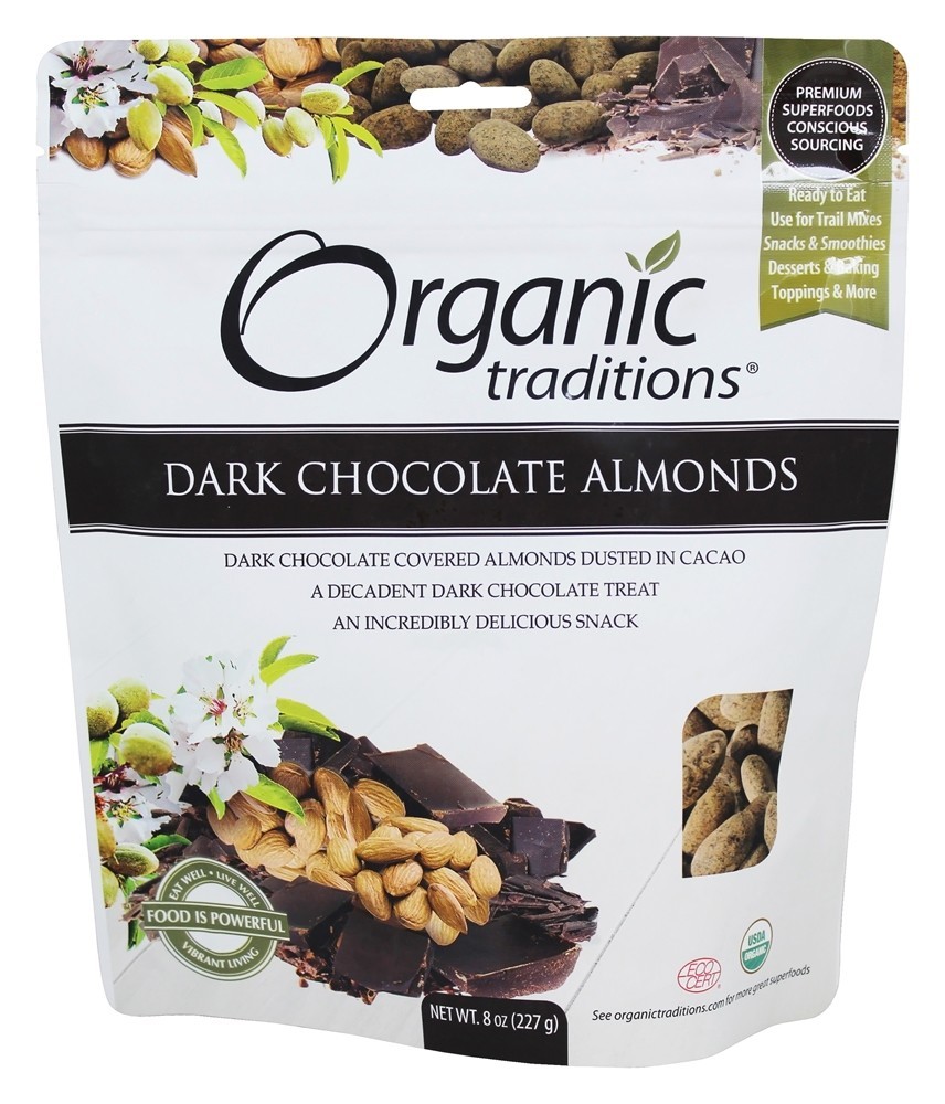 Amêndoas de Chocolate Negro - 8 oz. Organic Traditions