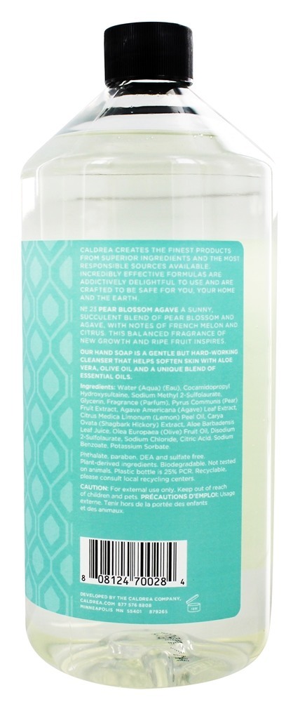 Mão Sabão Reabastecer Pereira Flor Agave - 32 fl. oz. Caldrea - Imagem 2