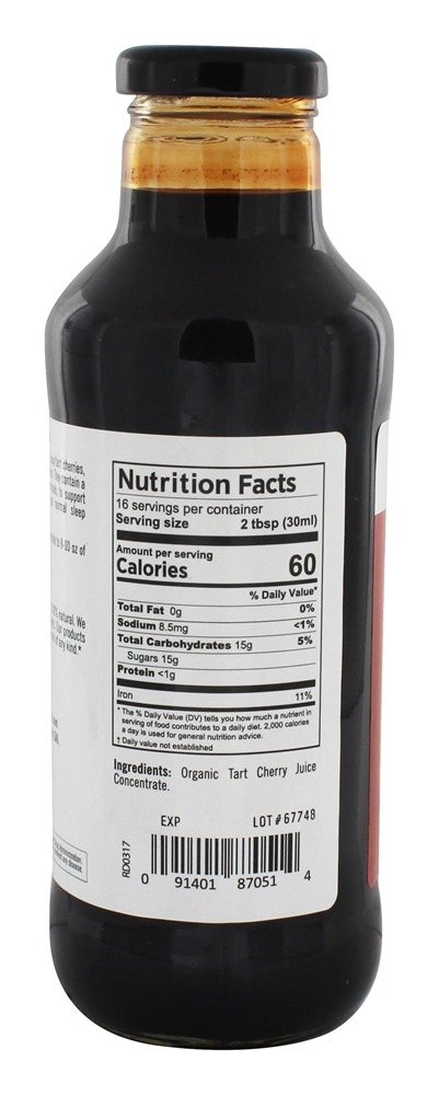 Concentrado de cereja torta orgânica - 16 fl. oz. Pure Planet - Imagem 2