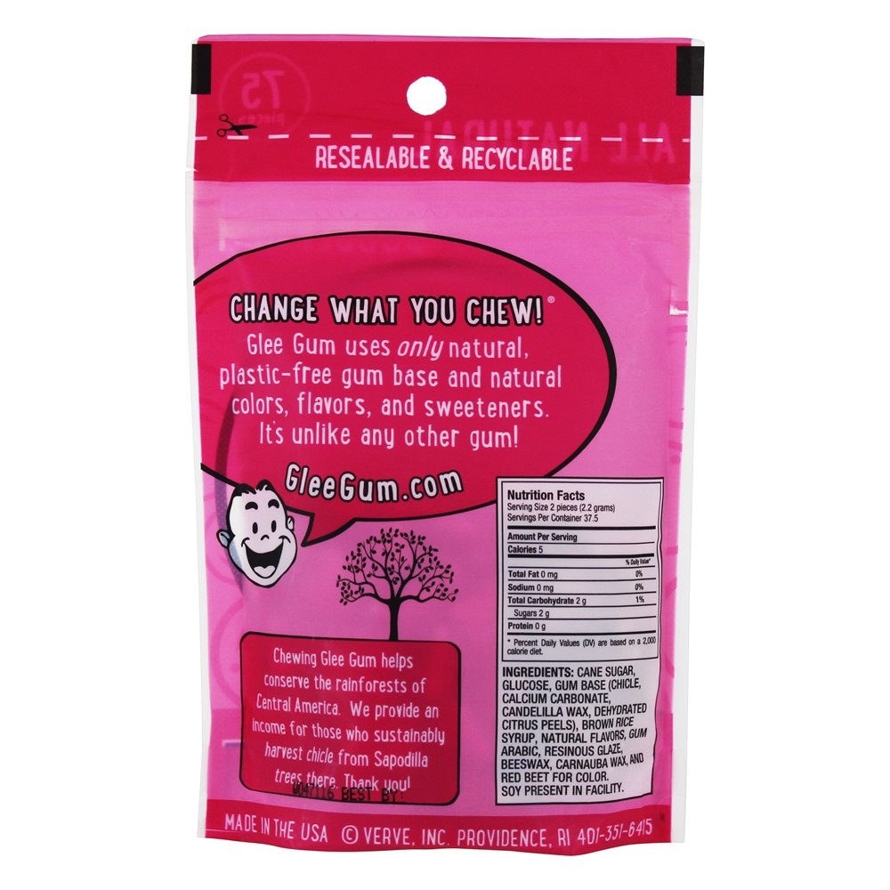 Todo o chiclete de goma de mascar natural - 75 Peça (s) Glee Gum - Imagem 2