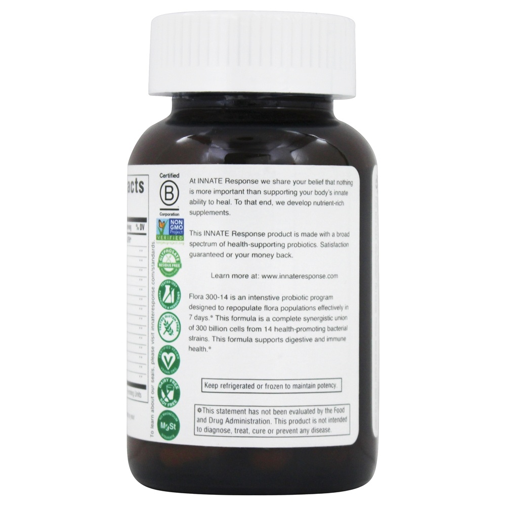 Flora 300 - 14 7 Dia Probiótico Intensivo 200 Bilhões de UFC - Cápsulas 7 Innate Response Formulas - Imagem 3