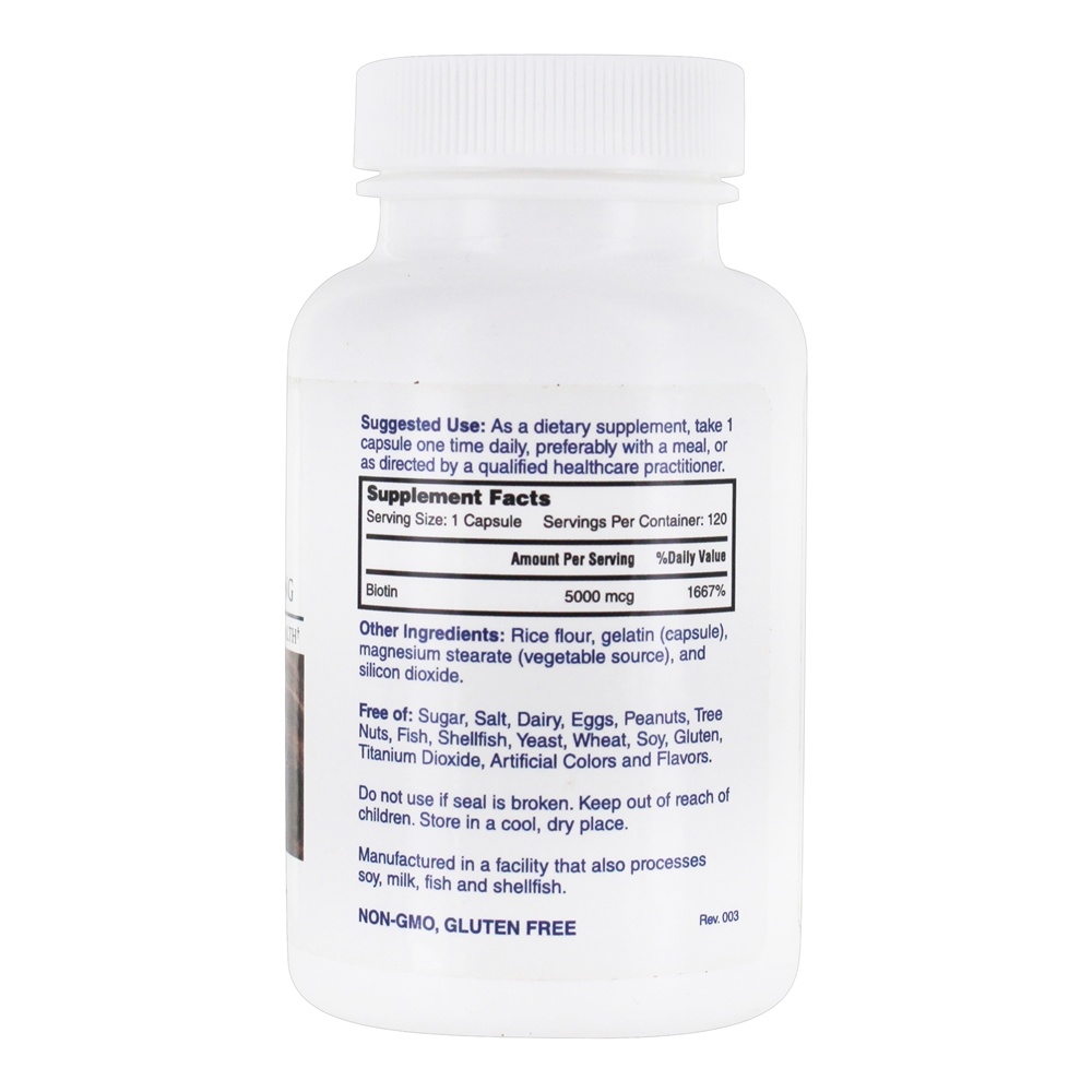 Biotina 5000 mcg. - Cápsulas 120 Nature's Lab - Imagem 2
