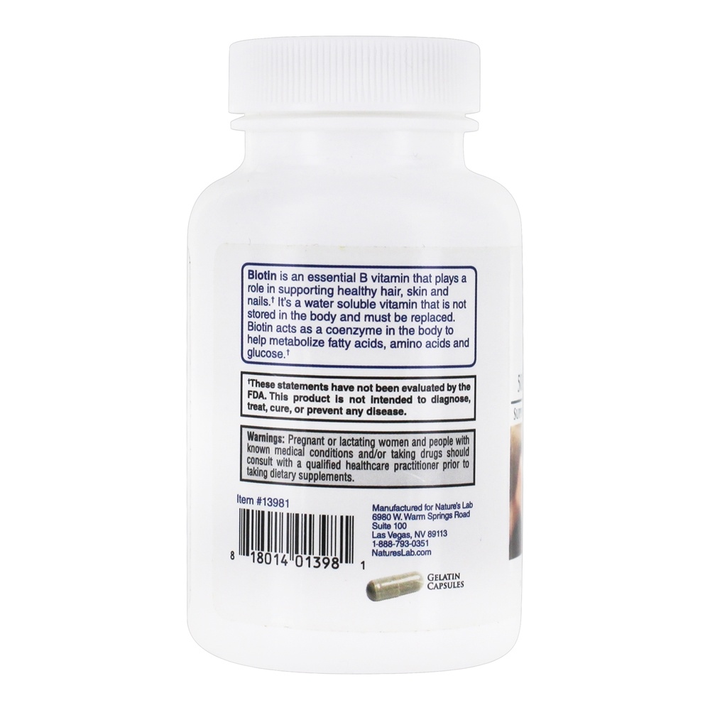 Biotina 5000 mcg. - Cápsulas 120 Nature's Lab - Imagem 3