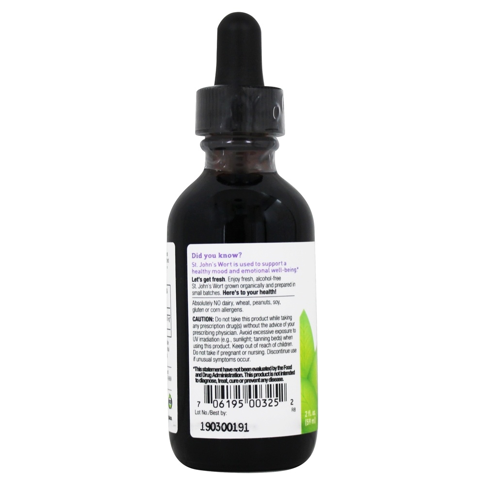 Extrato de Erva de São João Orgânico Sem Álcool - 2 fl. oz. Oregon's Wild Harvest - Imagem 3