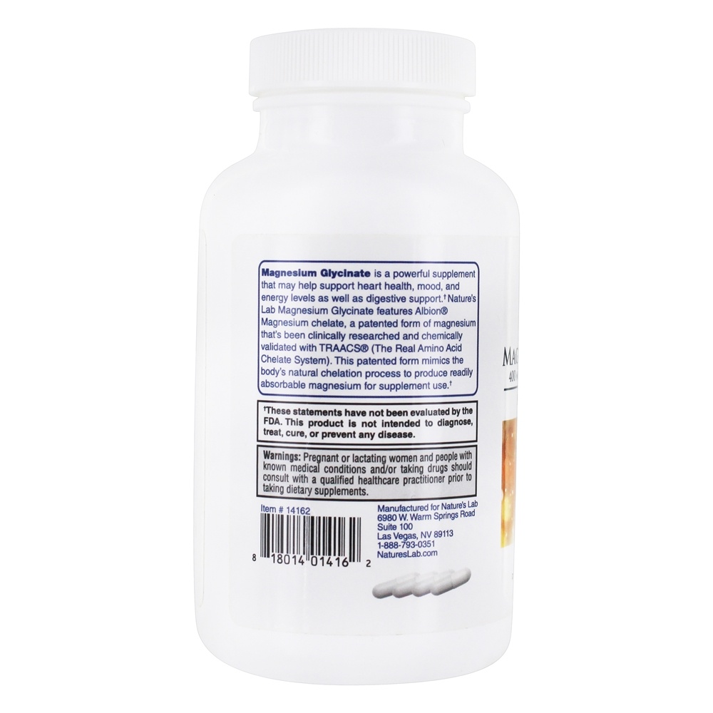 Glicinato de Magnésio 400 mg. - Cápsulas 120 Nature's Lab - Imagem 3
