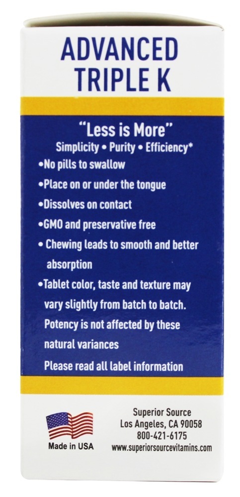 Triplo Avançado K 1050 mcg. - 30 Tablets Superior Source - Imagem 4