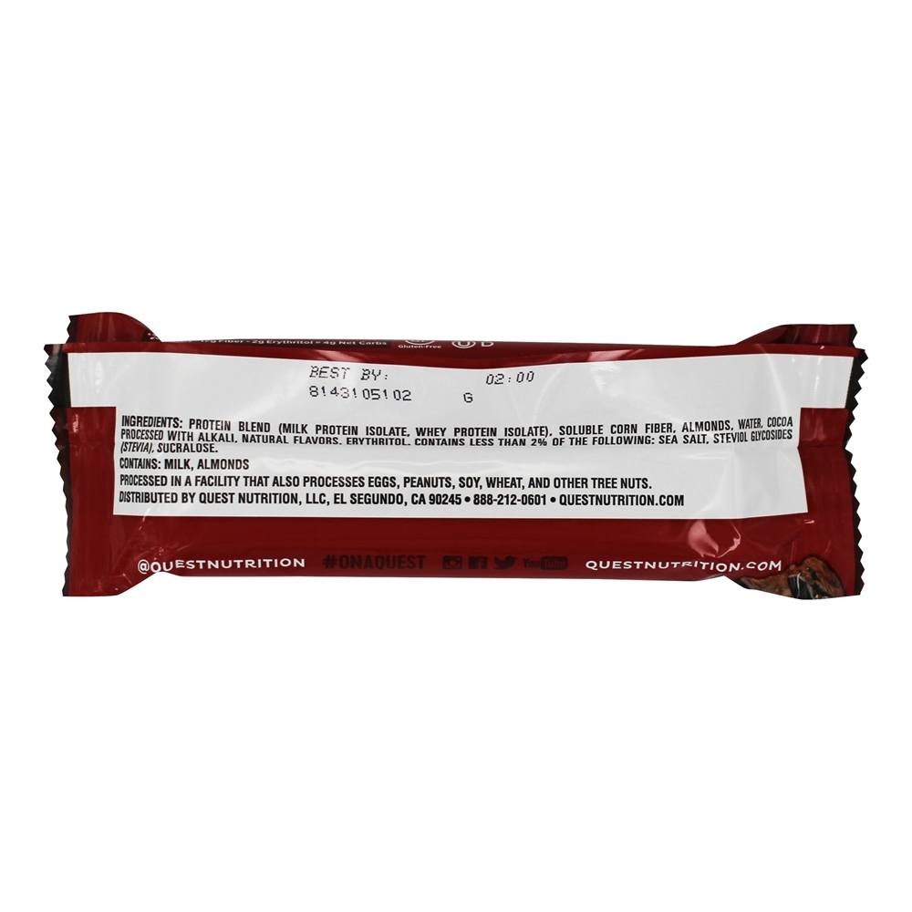 Quest Bar Barra de Proteína Sabor Brownie de Chocolate - 2.12 oz. Quest Nutrition - Imagem 2