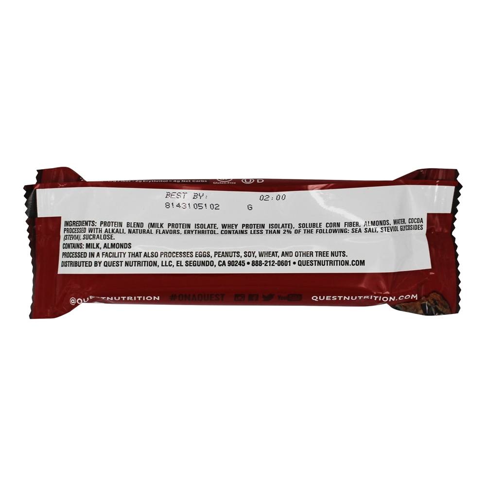 Quest Bar Barra de Proteína Sabor Brownie de Chocolate - 2.12 oz. Quest Nutrition - Imagem 3