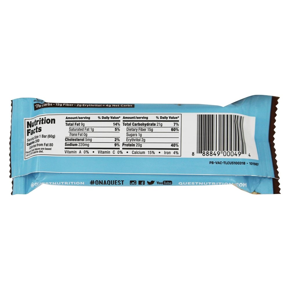 Quest Bar Barra de Proteína Sabor Baunilha & Amêndoa Crocante - 2.12 oz. Quest Nutrition - Imagem 2