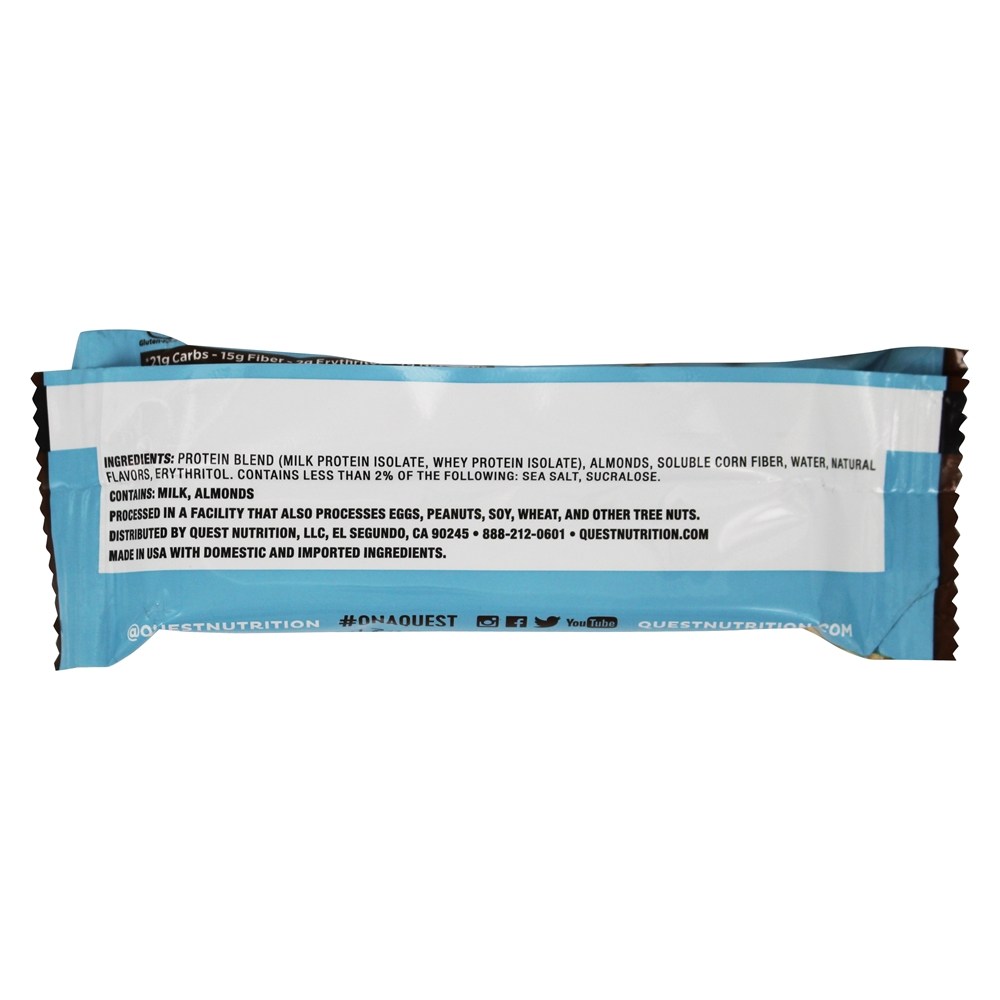 Quest Bar Barra de Proteína Sabor Baunilha & Amêndoa Crocante - 2.12 oz. Quest Nutrition - Imagem 3