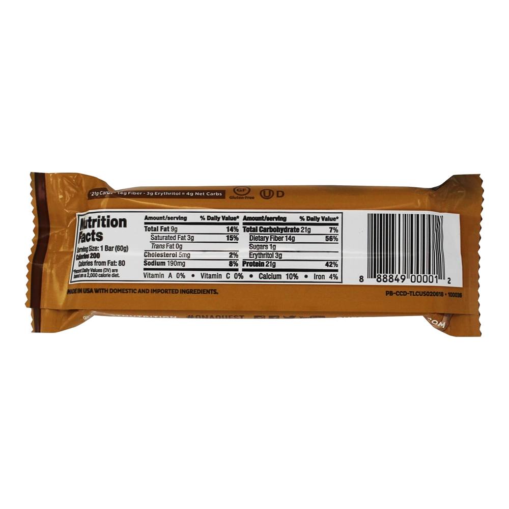 Quest Bar Barra de Proteína Sabor Chocolate Chip Cookie Dough - 2.12 oz. Quest Nutrition - Imagem 2