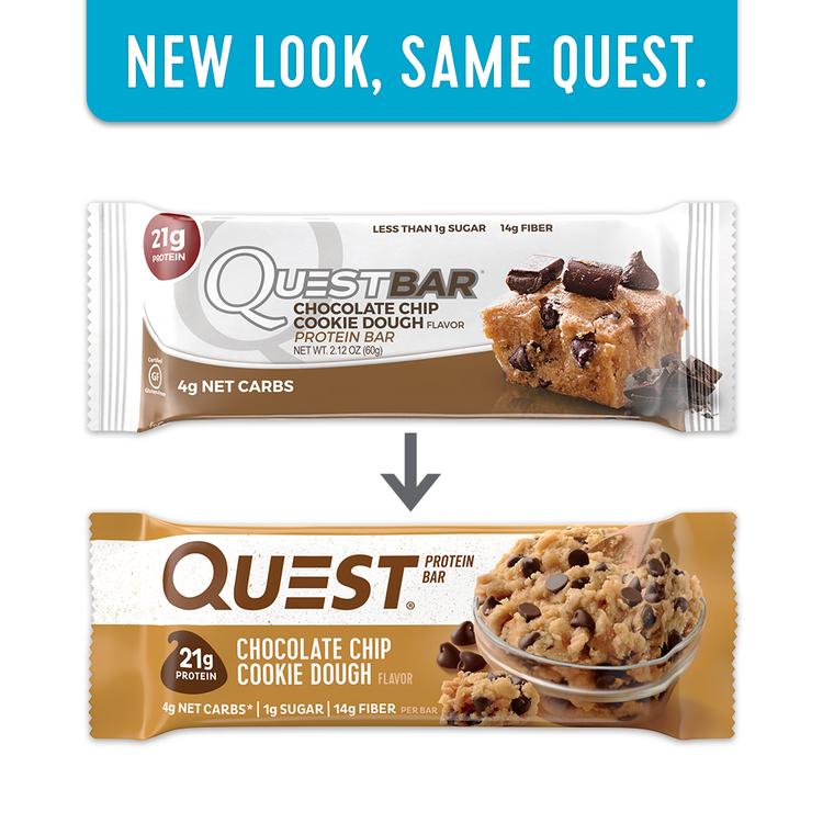 Quest Bar Barra de Proteína Sabor Chocolate Chip Cookie Dough - 2.12 oz. Quest Nutrition - Imagem 5