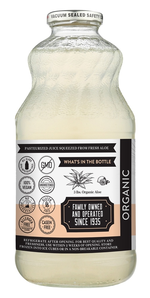 Orgânicas Pure suco de aloe Folha Inner com limão Orgânica - 32 fl. oz. Lakewood - Imagem 4