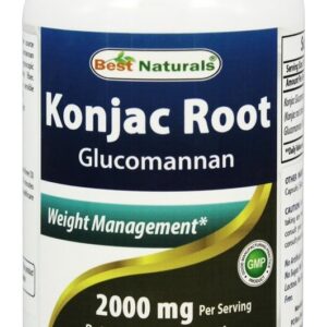 Glucomanan de raiz de konjac 2000 mg. - Cápsulas vegetarianas 180 Best Naturals