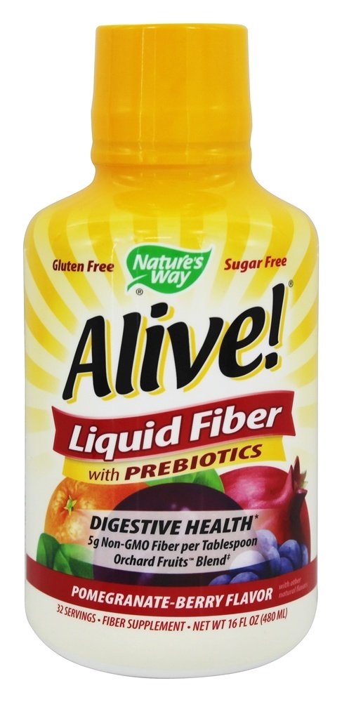 Alive! Fibra Líquida com Prebióticos Romã-Berry - 16 fl. oz. Nature's Way