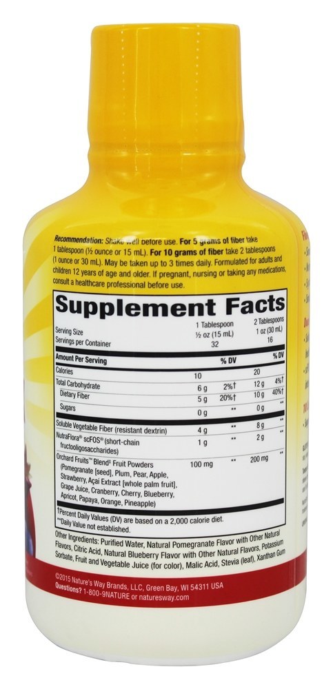 Alive! Fibra Líquida com Prebióticos Romã-Berry - 16 fl. oz. Nature's Way - Imagem 2