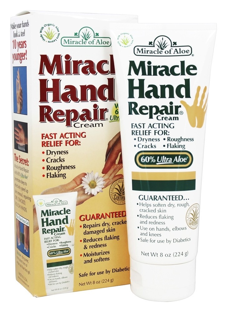 Creme de reparação de mão milagre - 8 fl. oz. Miracle of Aloe