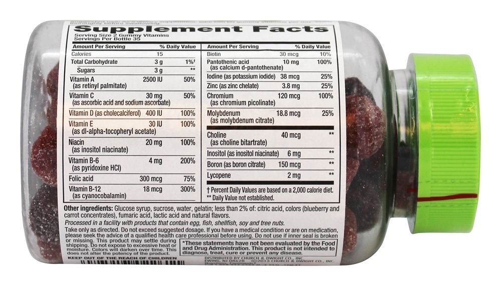 Sabores de frutas naturais multivitaminas completos masculinos - 70 Gummies Vitafusion - Imagem 2