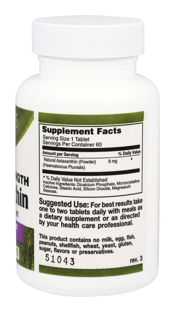 Astaxantina Natural de Força Dupla 8 mg. - 60 Tablets Nature's Vision - Imagem 2