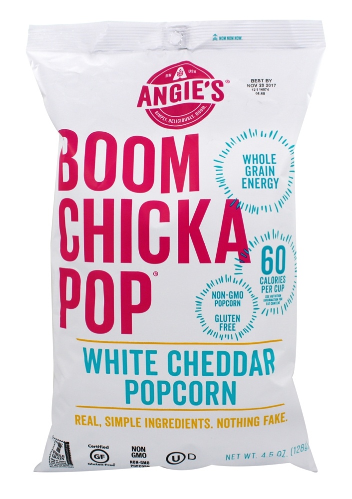 Cheddar branco de pipoca - 4.5 oz. Angie's BOOMCHICKAPOP