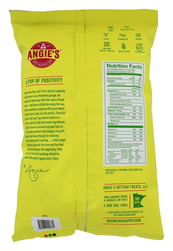 Sal do mar de pipoca - 4.8 oz. Angie's BOOMCHICKAPOP - Imagem 2