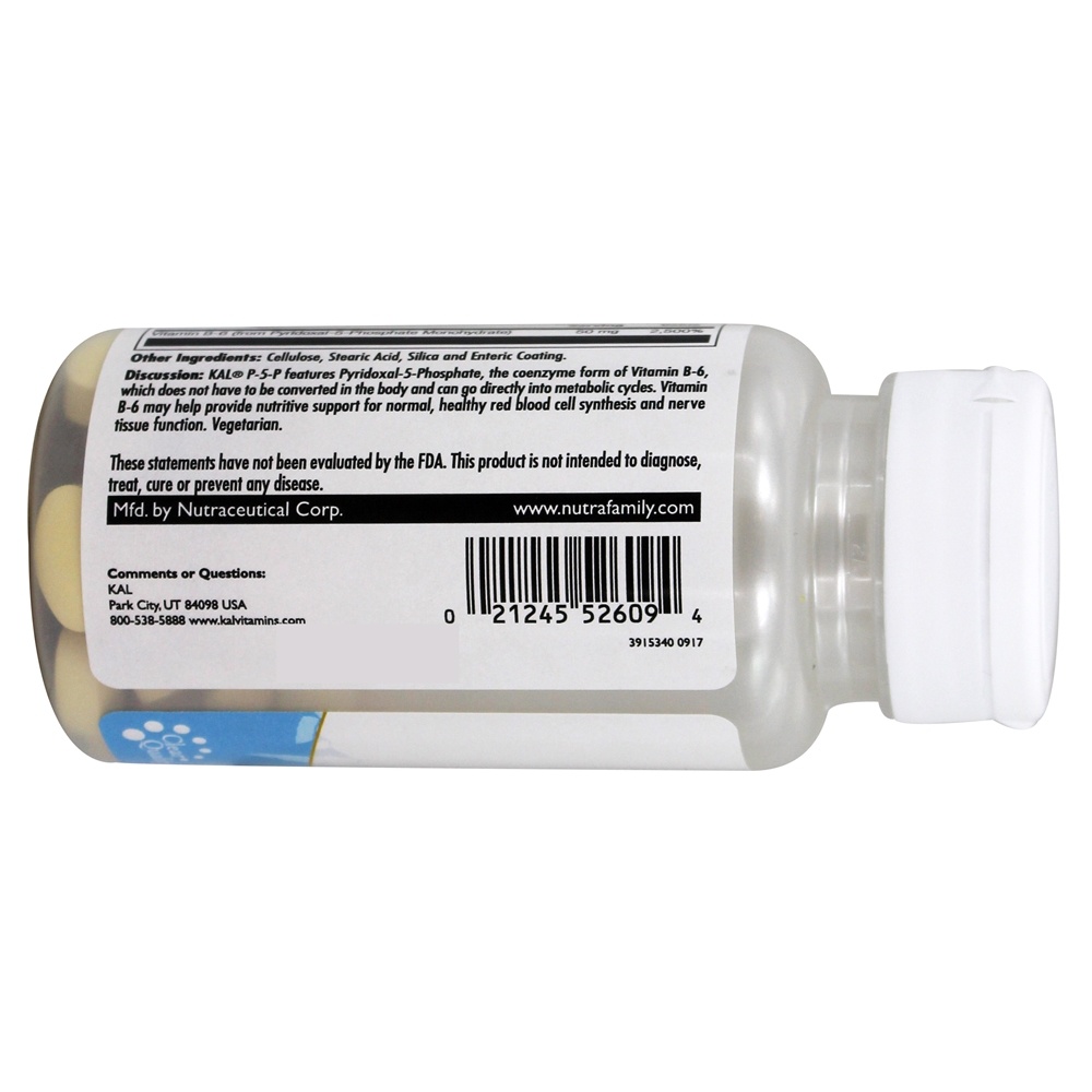 P-5-P Forma de Coenzima da B-6 50 mg. - 50 Tablets Kal - Imagem 3