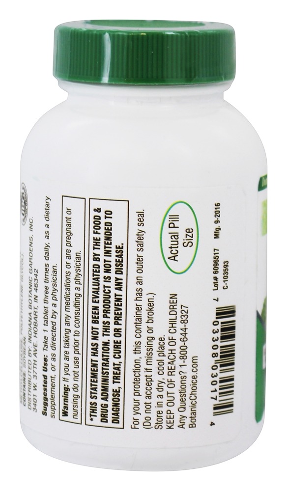 Suporte imune de vegetais e frutas 750 mg. - 90 Tablets Botanic Choice - Imagem 4