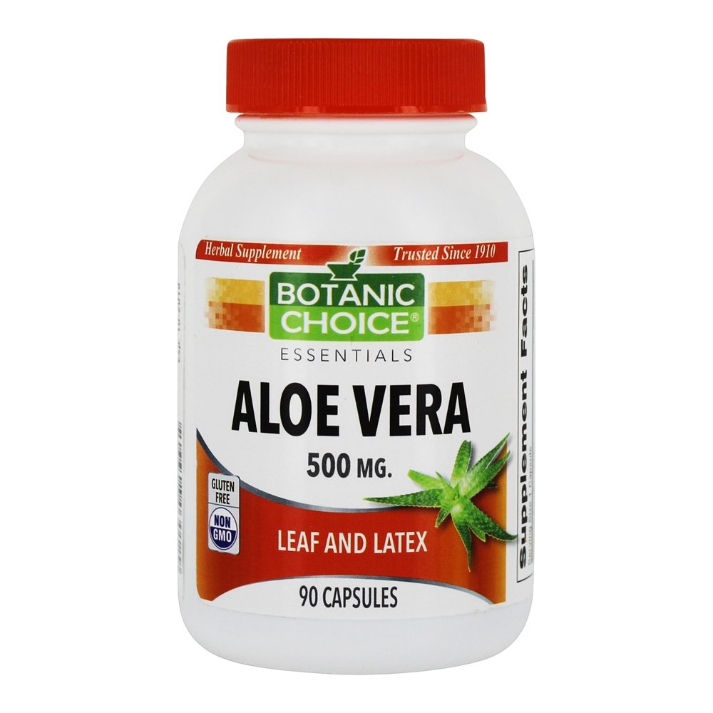 Folha de aloe vera e látex 500 mg. - Cápsulas 90 Botanic Choice