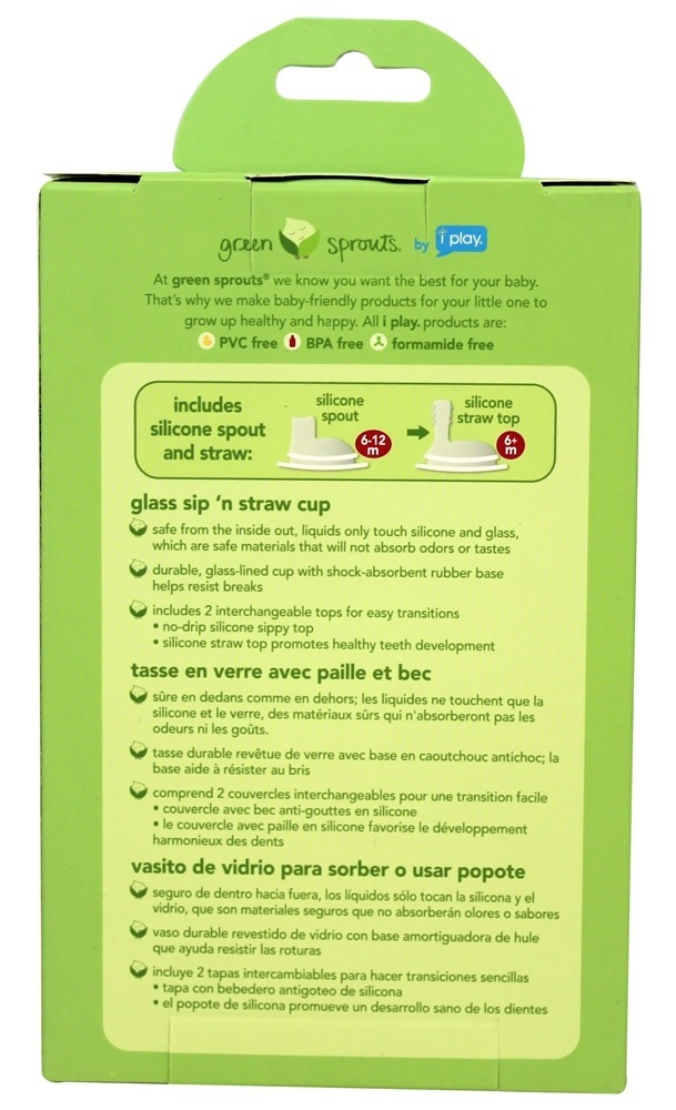 Vidro Sorvo 'n Palha Copo Cal - 4 oz. Green Sprouts - Imagem 3