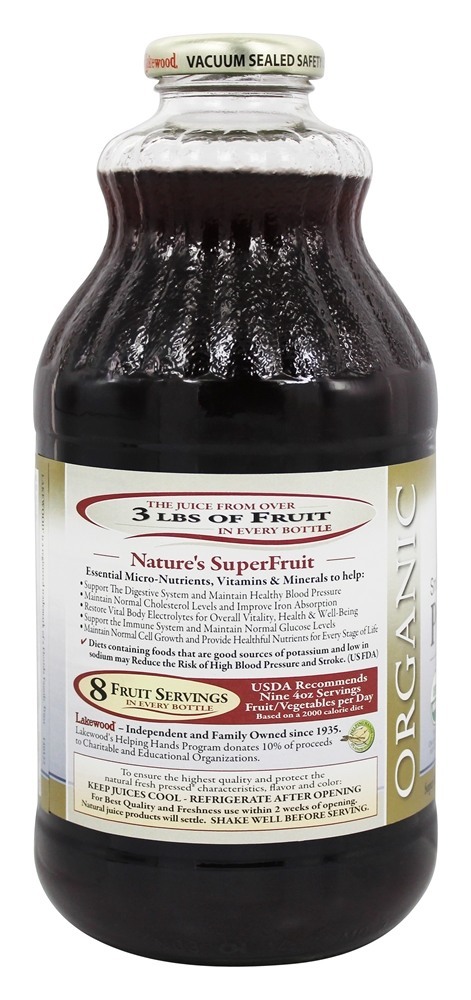 Pure Mistura de suco de frutas Romã com Mirtilo - 32 fl. oz. Lakewood - Imagem 3