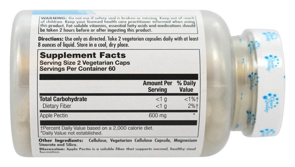 Pectina da Apple 600 mg. - Cápsulas vegetarianas 120 Kal - Imagem 2
