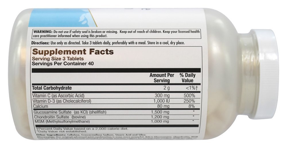 Glucosamina Condroitina MSM D3 - 120 Tablets Kal - Imagem 2