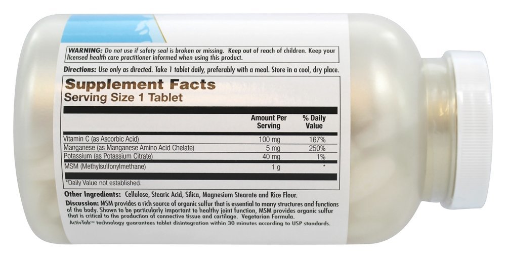 MSM 1000 mg. - 240 Tablets Kal - Imagem 2