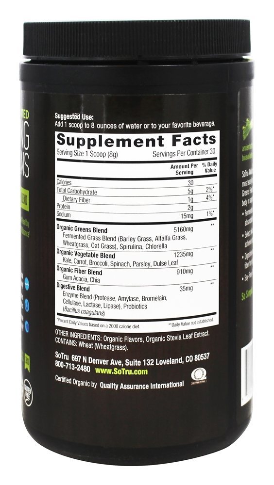 Verduras Alcalinizantes Fermentadas Orgânicas - 8.47 oz. SoTru - Imagem 2