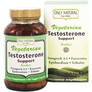 Suporte de Testosterona Vegetariana - Cápsulas vegetarianas 60 Only Natural