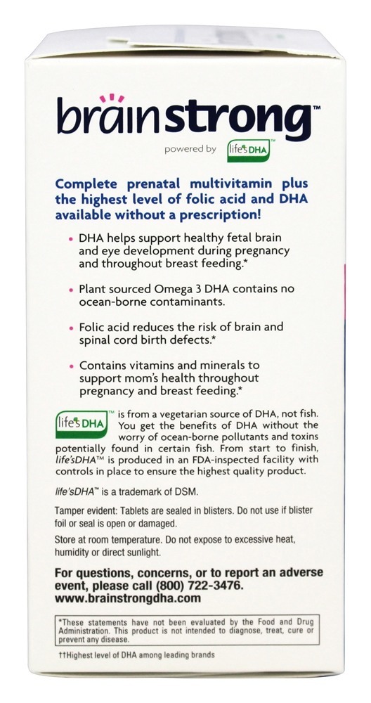 BrainStrong Prenatal - 30 Comprimidos multivitamínicos / 30 cápsulas moles Amerifit Brands - Imagem 3