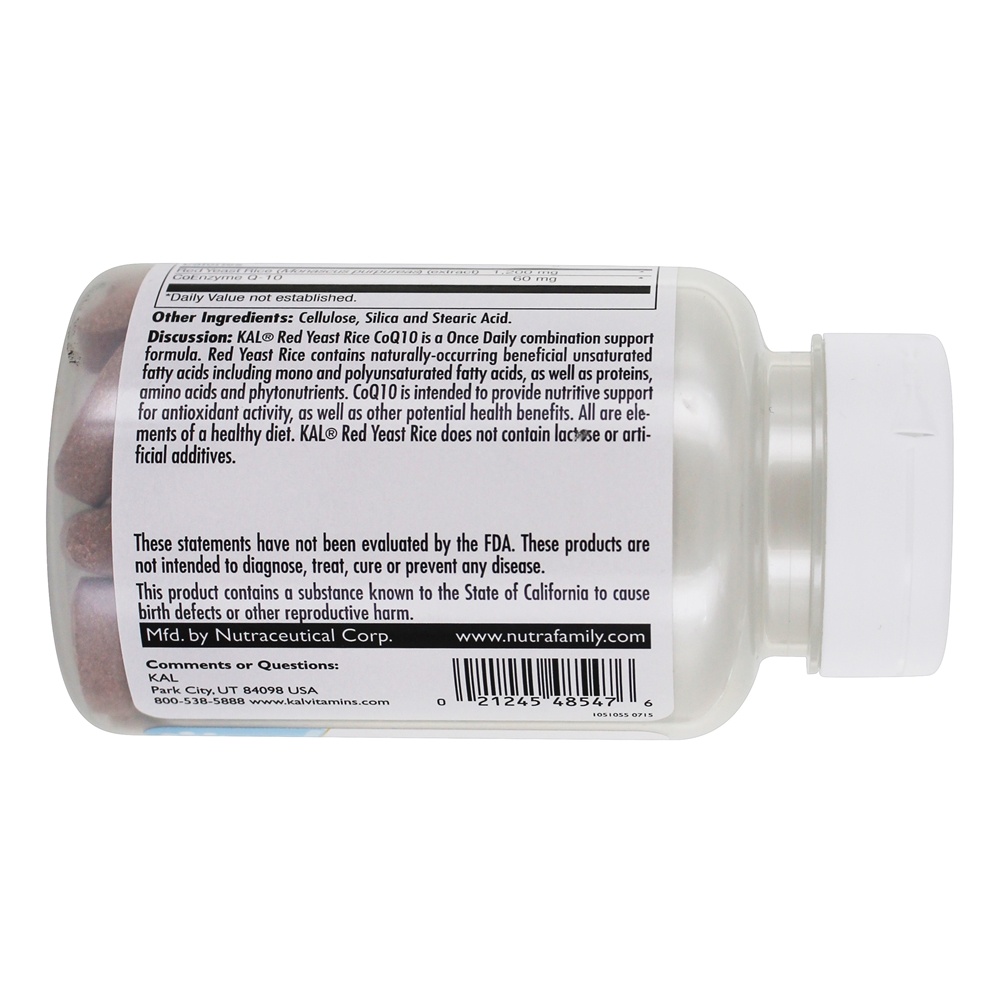 Levedura Vermelha Arroz CoQ-10 - 30 Tablets Kal - Imagem 3