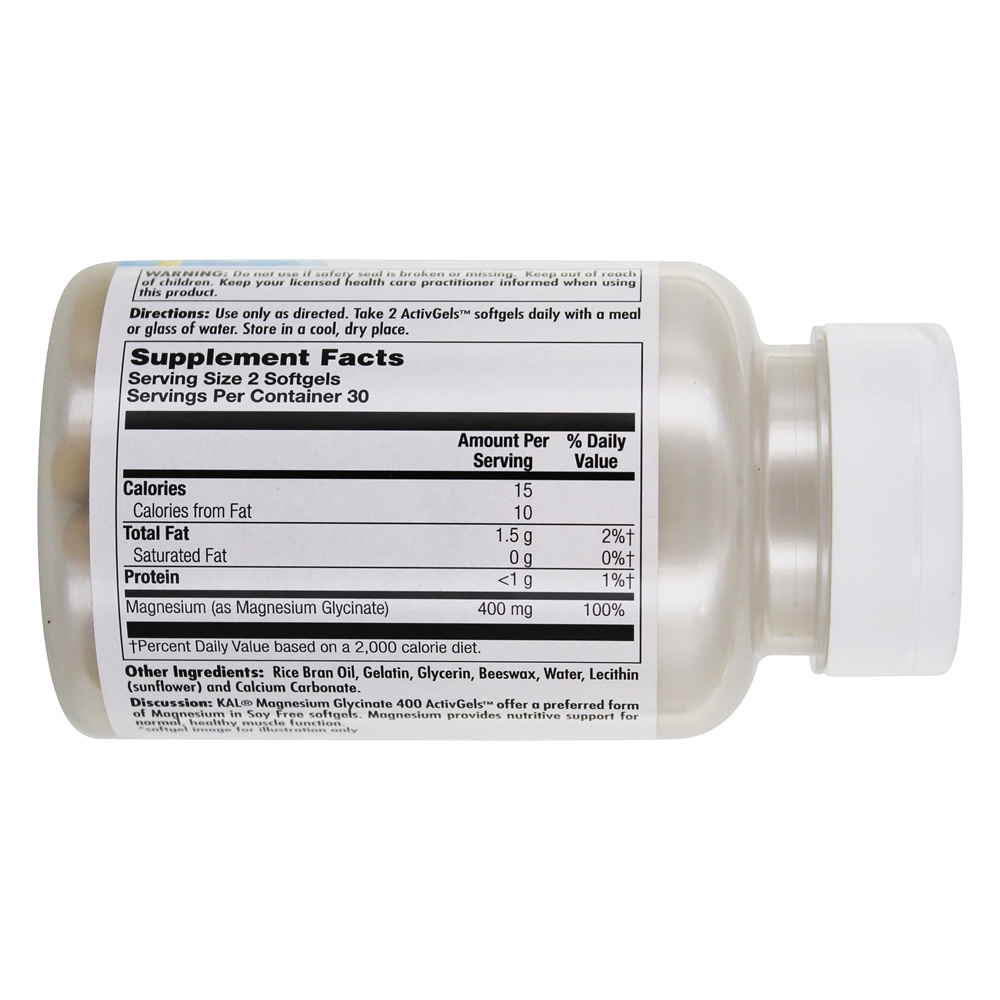 Glicinato de Magnésio 400 400 mg. - 60 Softgels Kal - Imagem 2