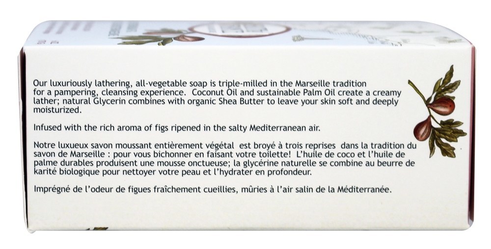 Francês Moído Vegetal Bar Sabão Mediterrâneo Figo - 6 oz. South of France - Imagem 3