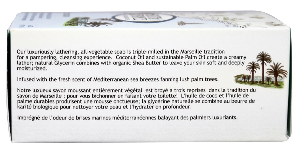 Sabonete de Bar Vegetal Fresco Francês Cote D'Azur - 6 oz. South of France - Imagem 3