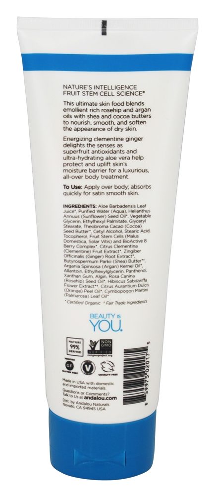 Loção Corporal Energizante Clementina Gengibre - 8 fl. oz. Andalou Naturals - Imagem 2