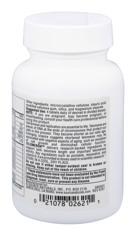 Telomeron - 30 Tablets Source Naturals - Imagem 3