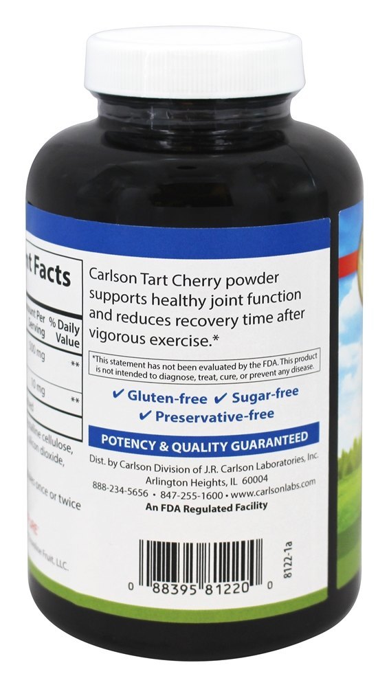 Tart Cherry com CherryPURE 500 mg. - Cápsulas vegetarianas 180 Carlson Labs - Imagem 3