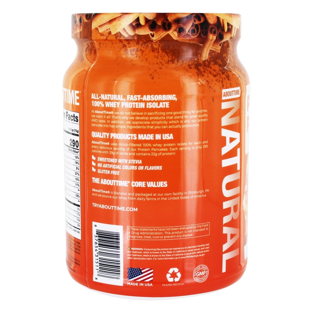 Panquecas de Proteína Misturam Tempero de Canela - 1.5 lbs. About Time - Imagem 4