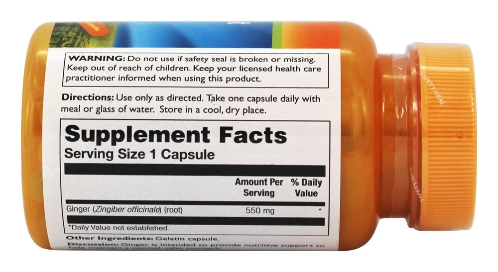 Raiz de gengibre 100 % Pure 550 mg. - Cápsulas 60 Thompson - Imagem 2