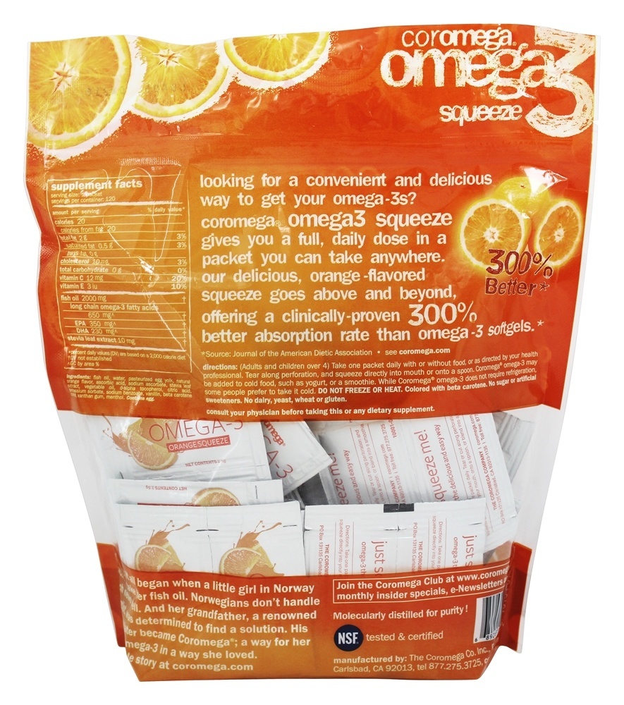 Omega - 3 Esprema a laranja - 120 Pacotes (s) Coromega - Imagem 2