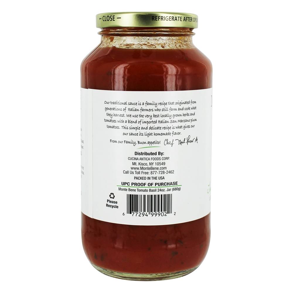 Molho de Tomate Sem Glúten Molho de Macarrão - 24 oz. Monte Bene - Imagem 4